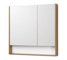 Зеркало-шкаф Акватон Сканди 90 (белый/дуб рустикальный)