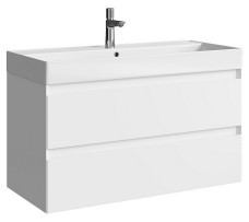 Тумба-умывальник Aqwella Geometria 100 (белый матовый)