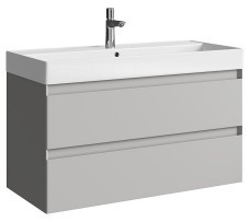 Тумба-умывальник Aqwella Geometria 100 (серый туман матовый)