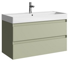 Тумба-умывальник Aqwella Geometria 100 (шалфей зеленый матовый)