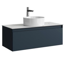 Тумба-умывальник Aqwella Geometria 100 (серый матовый) со столешницей