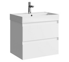 Тумба-умывальник Aqwella Geometria 65 (белый матовый)