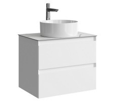 Тумба-умывальник Aqwella Geometria 65 (белый матовый) со столешницей