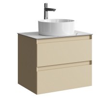 Тумба-умывальник Aqwella Geometria 65 (морская дюна матовый) со столешницей