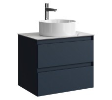 Тумба-умывальник Aqwella Geometria 65 (серый матовый) со столешницей