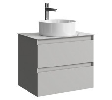 Тумба-умывальник Aqwella Geometria 65 (серый туман матовый) со столешницей