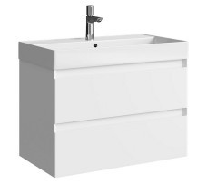 Тумба-умывальник Aqwella Geometria 80 (белый матовый)