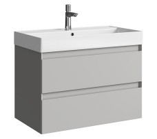 Тумба-умывальник Aqwella Geometria 80 (серый туман матовый)