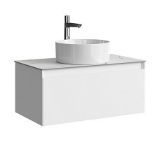 Тумба-умывальник Aqwella Geometria 80 (белый матовый) со столешницей