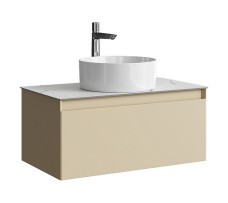 Тумба-умывальник Aqwella Geometria 80 (морская дюна матовый) со столешницей