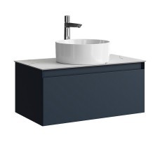 Тумба-умывальник Aqwella Geometria 80 (серый матовый) со столешницей