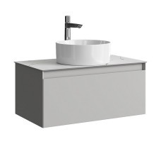 Тумба-умывальник Aqwella Geometria 80 (серый туман матовый) со столешницей