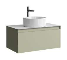 Тумба-умывальник Aqwella Geometria 80 (шалфей зеленый матовый) со столешницей