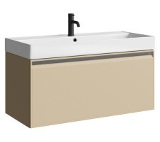 Тумба-умывальник Aqwella Pure 100 (капучино светлый матовый)