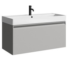 Тумба-умывальник Aqwella Pure 100 (серый туман матовый)