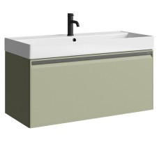 Тумба-умывальник Aqwella Pure 100 (шалфей зелёный матовый)