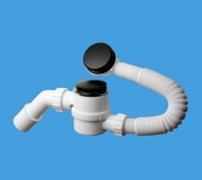 Слив-перелив McAlpine для ванны, тип "клик-клак" (черный матовый)