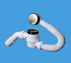 Слив-перелив McAlpine для ванны, тип "клик-клак" (сатиновый никель)