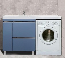 LOTOS-140-MAX комплект напольной тумбы и умывальника с местом для стиральной машины